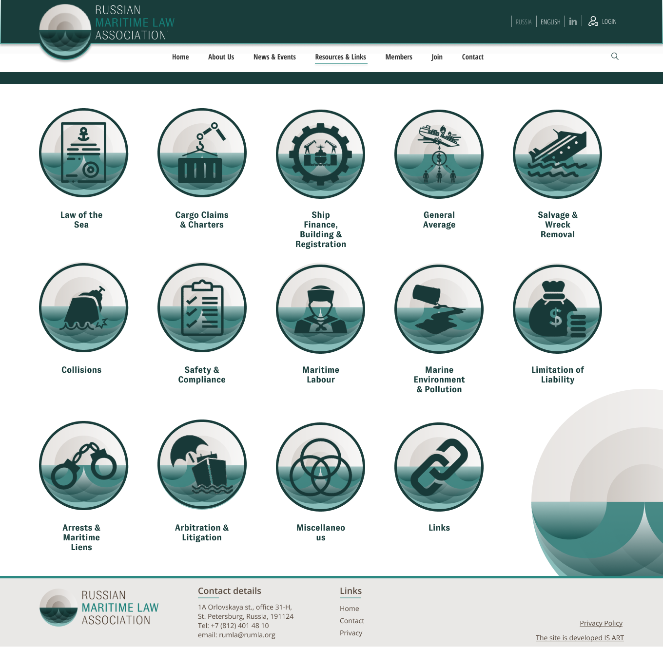 Макет сайта Сайт для морской ассоциации RUMLA 2