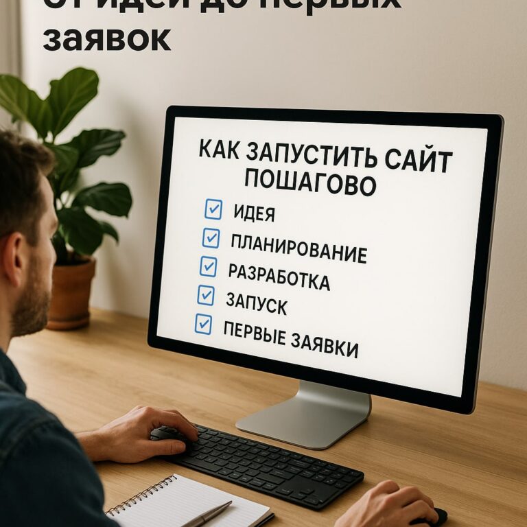 Пошаговый план запуска сайта: от идеи до первых заявок - обложка
