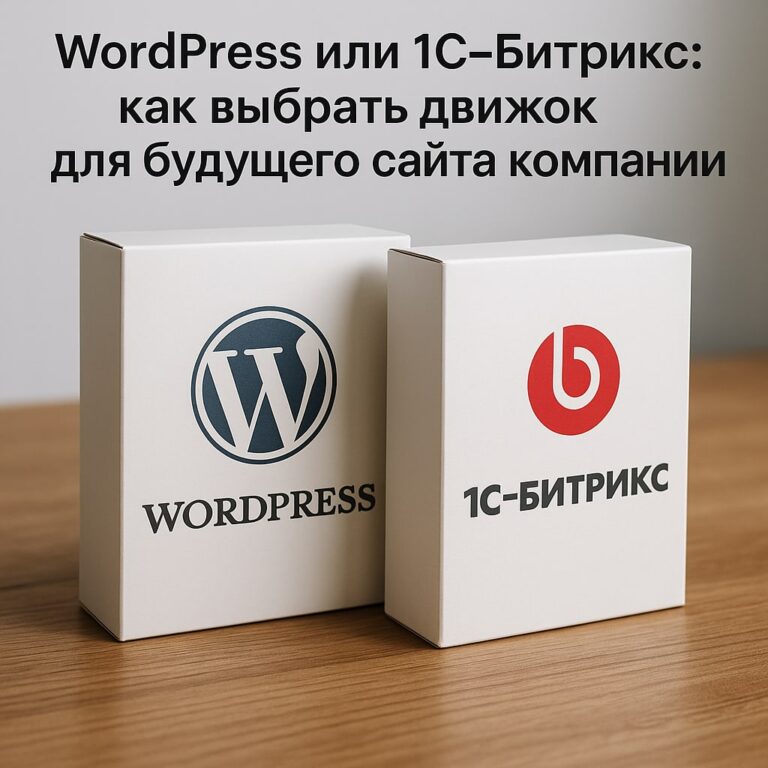 WordPress или 1С‑Битрикс: как выбрать движок для будущего сайта компании - обложка